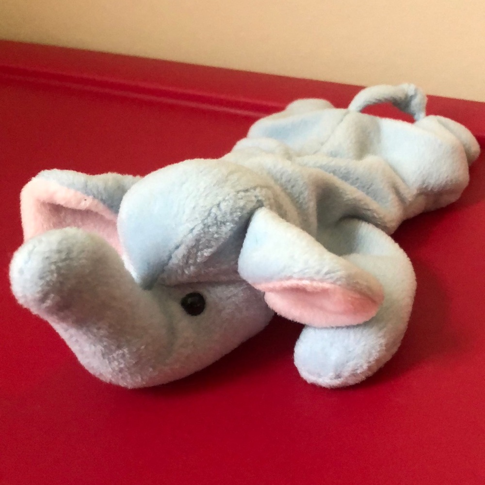 RARE Vintage Ty Peanut The Light Blue Elephant Beanie Baby NO TAGS - Picture 1 of 5